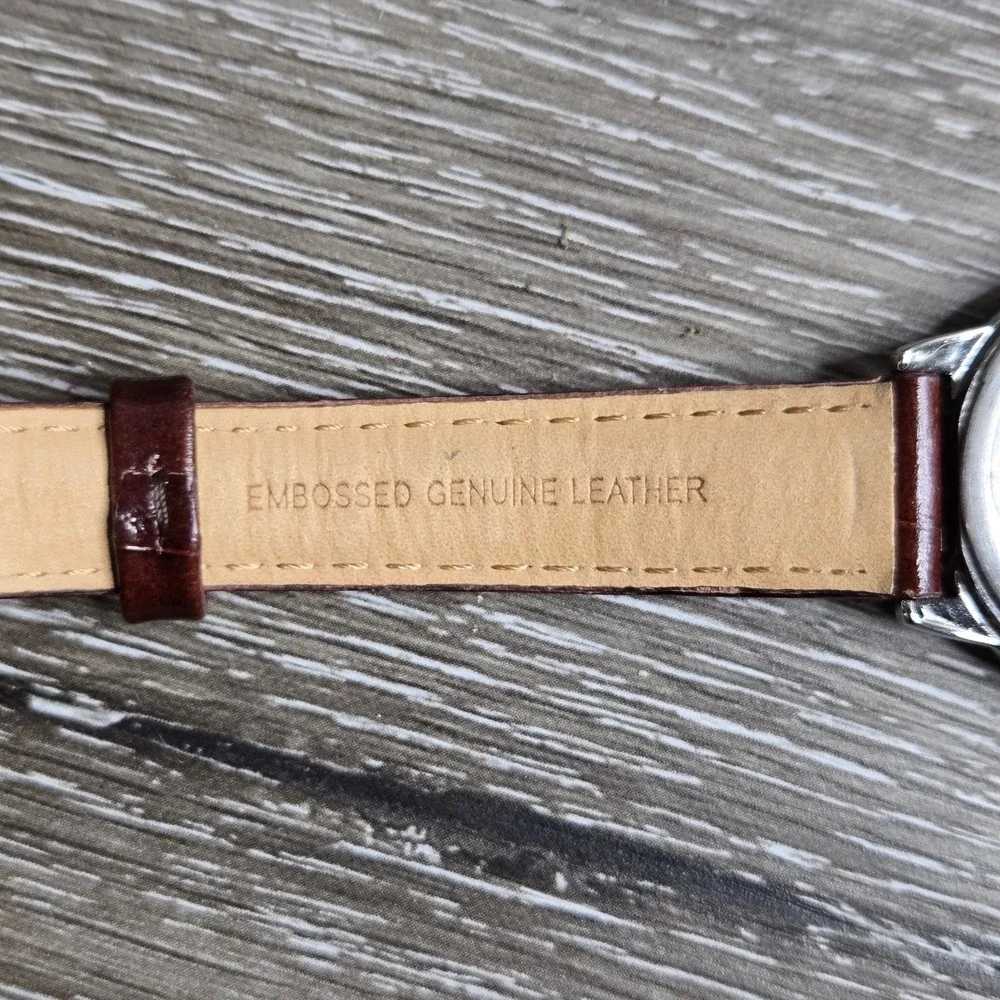 Timex Indiglo Watch TW2R30300 Quartz Cream Dial Brown Cowhide Strap Working 7.5